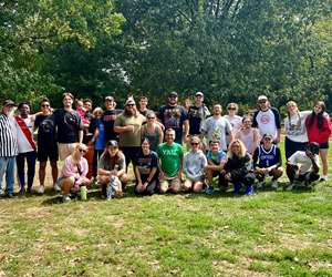 Bourbon n' Toulouse family kickball game